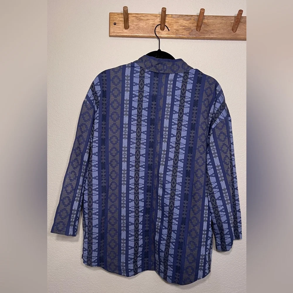 American Eagle | Blue Geometric Aztec Pattern Blazer Cardigan Jacket